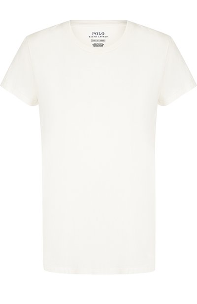 Женская однотонная хлопковая футболка с круглым вырезом POLO RALPH LAUREN, арт. 211663089