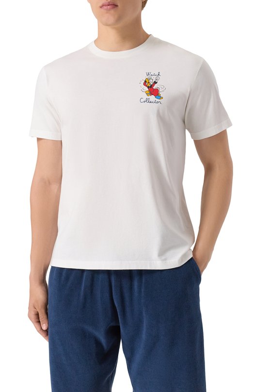 Хлопковая футболка MC2 Saint Barth STBM TSHIRT MAN/02912H Белый  STBM TSHIRT MAN/02912H Фото 3