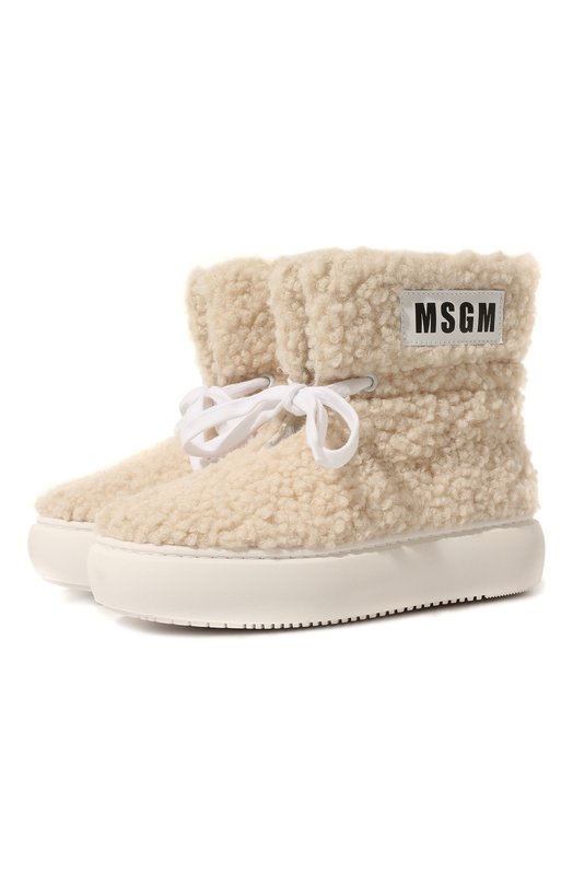 

Утепленные ботинки MSGM kids, Кремовый