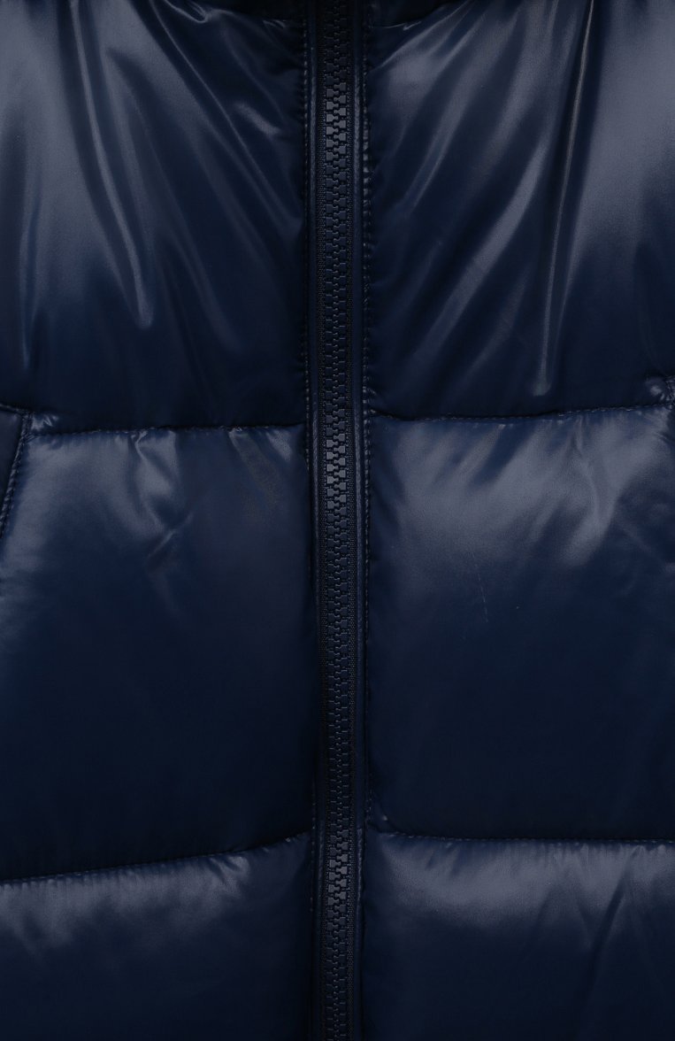 Детского утепленная куртка SAVE THE DUCK темно-синего цвета, арт. J40292B/DIX0N/LUCK17/4-8 | Фото 3 (Рукава: Длинные; Кросс-КТ: Утепленный; Материал внешний: Синтетический материал; Материал сплава: Проставлено; Материал подклада: Синтетический материал; Драгоценные камни: Проставлено)