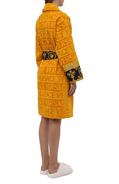 Хлопковый халат VERSACE оранжевого цвета по цене 73200 руб., арт. ZACJ00008/ZC0SP052, фото 4 Хлопковый халат VERSACE, арт. ZACJ00008/ZC0SP052, фото 4
