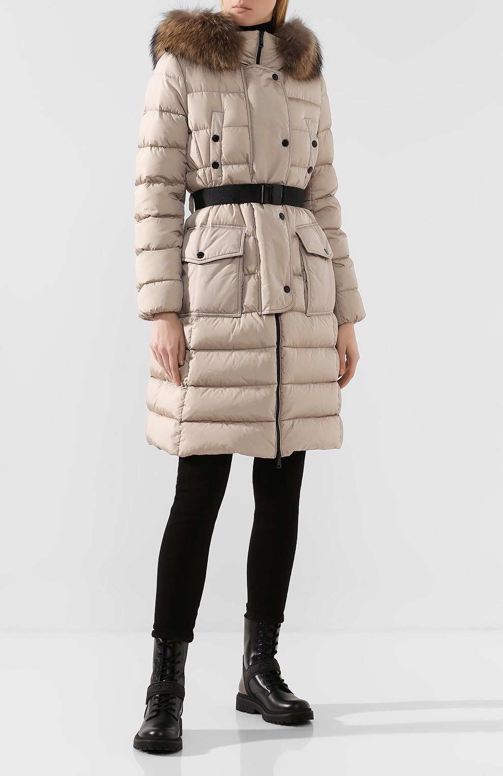 Пуховик khloe MONCLER бежевого цвета по цене 226000 руб., арт. E2-093-49884-25-68065, фото 2 Пуховик khloe MONCLER, арт. E2-093-49884-25-68065, фото 2