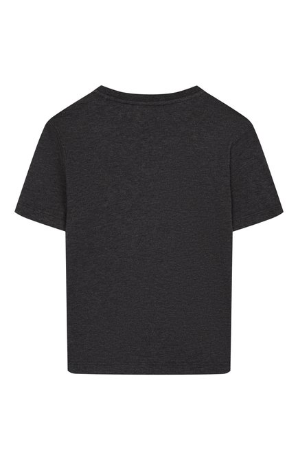 Детская хлопковая футболка DOLCE & GABBANA темно-серого цвета, арт. L4JTHU/G7PKP/2-6 | Фото 2 (Автоматизация ТО: Проставлено; Материал внешний: Хлопок; Автоматизация состава: Проставлено; Мальчики Кросс-КТ: Футболка-одежда; Рукава: Короткие)