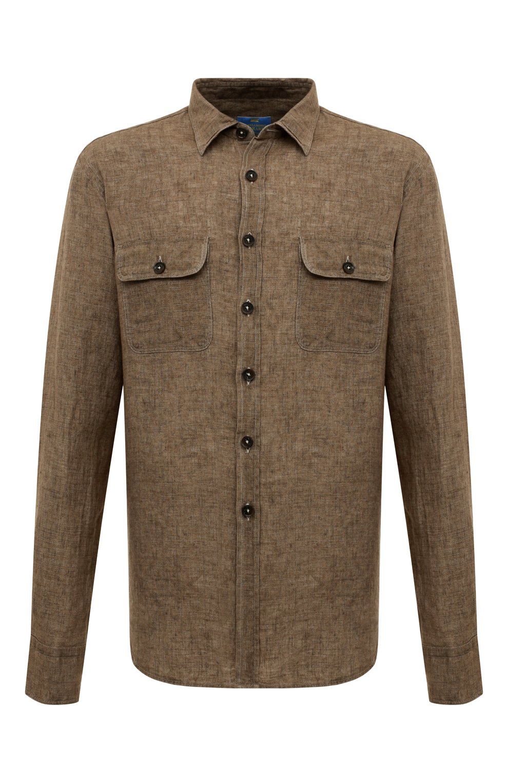 Льняная рубашка ALESSANDRO GHERARDI коричневого цвета по цене 24050 руб., арт. NEW JACKET/6869, фото 1 Льняная рубашка ALESSANDRO GHERARDI, арт. NEW JACKET/6869, фото 1