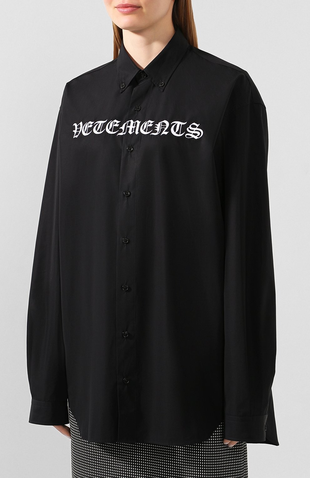 Хлопковая рубашка VETEMENTS, арт. SS20SH285 1006/W/BLACK, фото 3