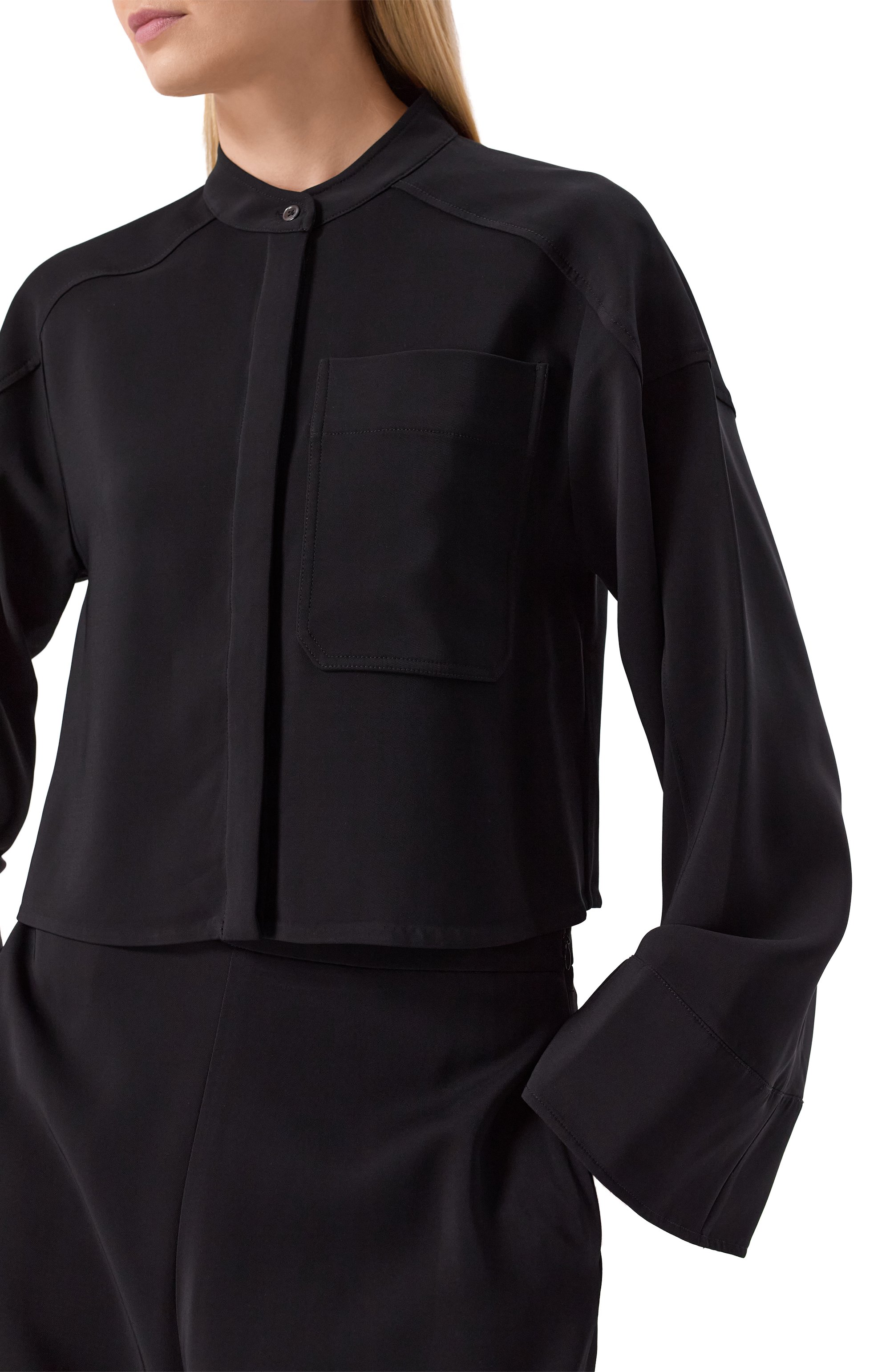 Блузка из вискозы CO черного цвета по цене 65900 руб., арт. 1461MBND-ESSN, фото 5 Блузка из вискозы CO, арт. 1461MBND-ESSN, фото 5