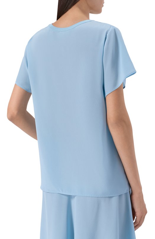 Шелковый топ P.A.R.O.S.H. D311633/SWEET26 Голубой  D311633/SWEET26 Фото 4