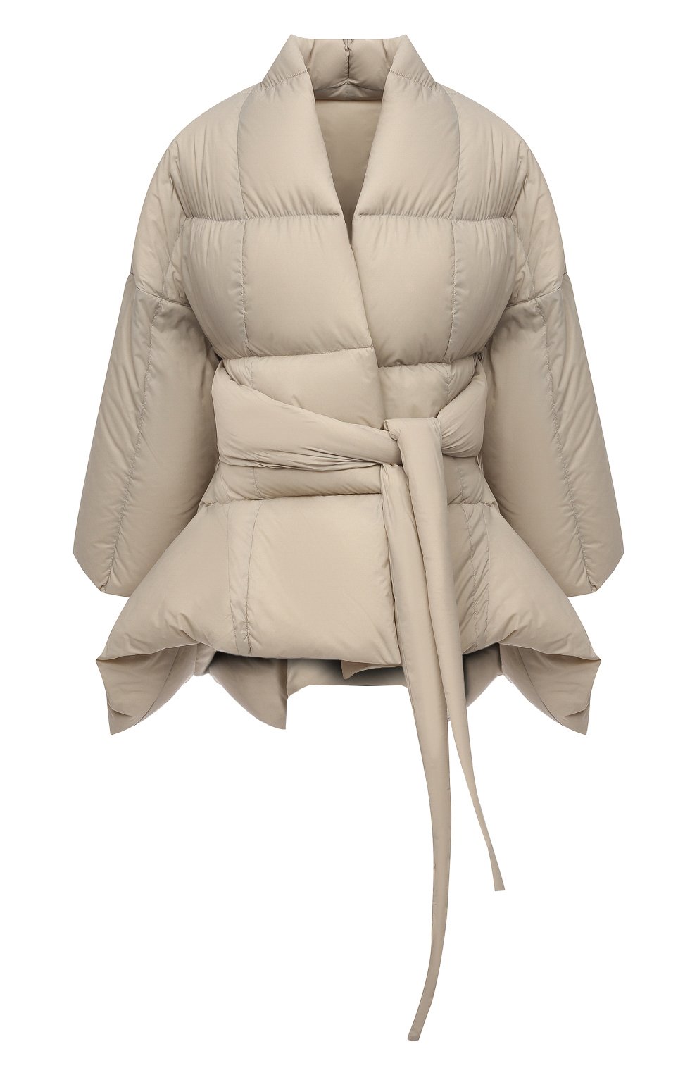 Пуховик RICK OWENS бежевого цвета по цене 125500 руб., арт. R002A7780/NZD2, фото 1 Пуховик RICK OWENS, арт. R002A7780/NZD2, фото 1