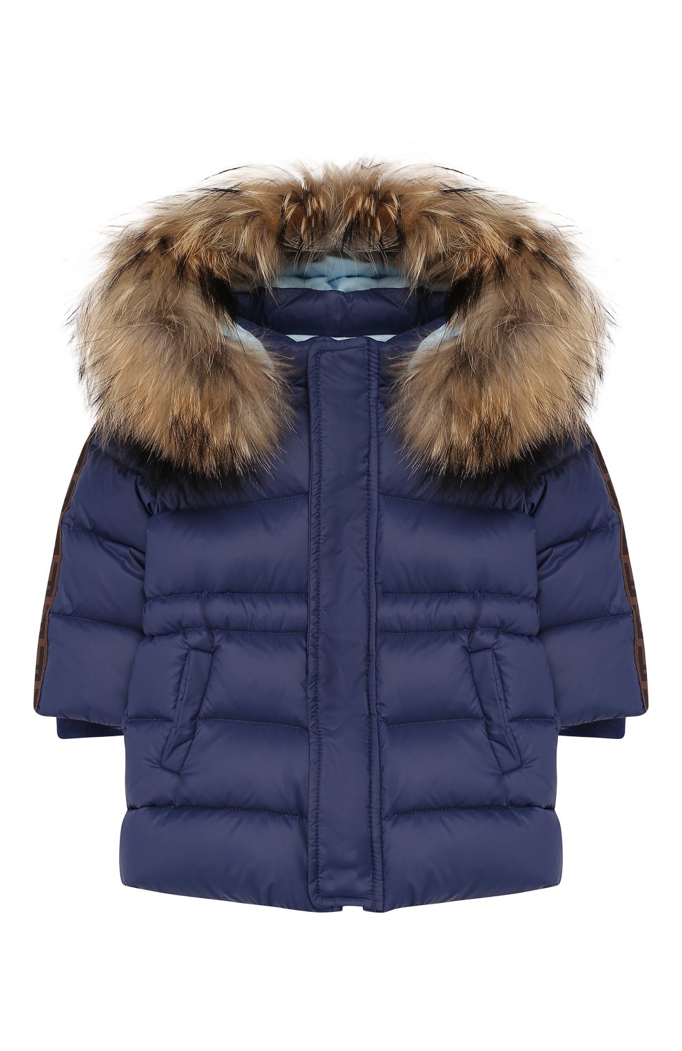 Пуховик с меховой отделкой на капюшоне FENDI, арт. BMA090/A4RT/12M-24M, фото 1