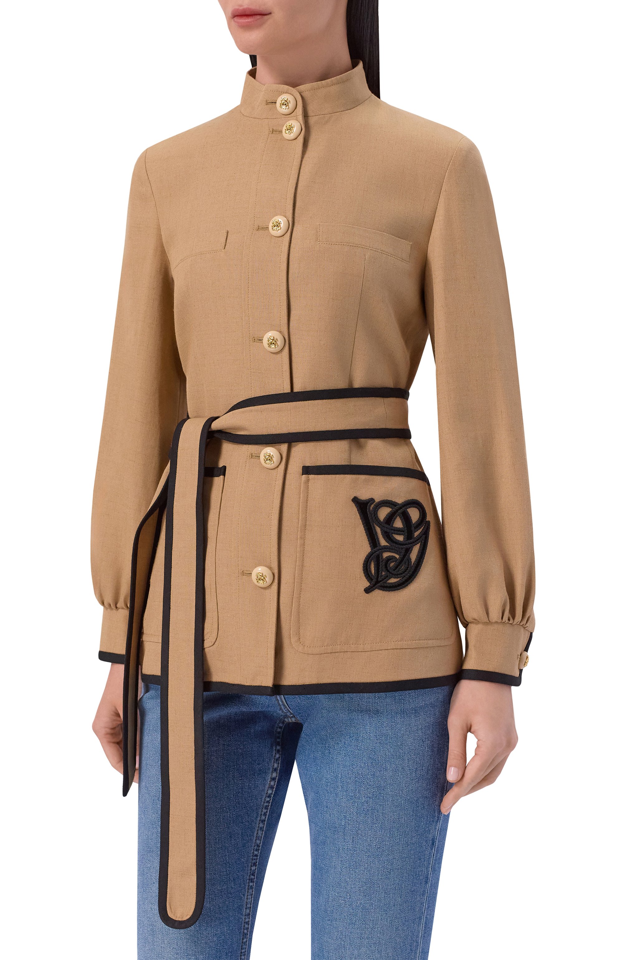 Жакет из вискозы и льна VALENTINO, арт. 8B3CJ3T6/9EK, фото 3