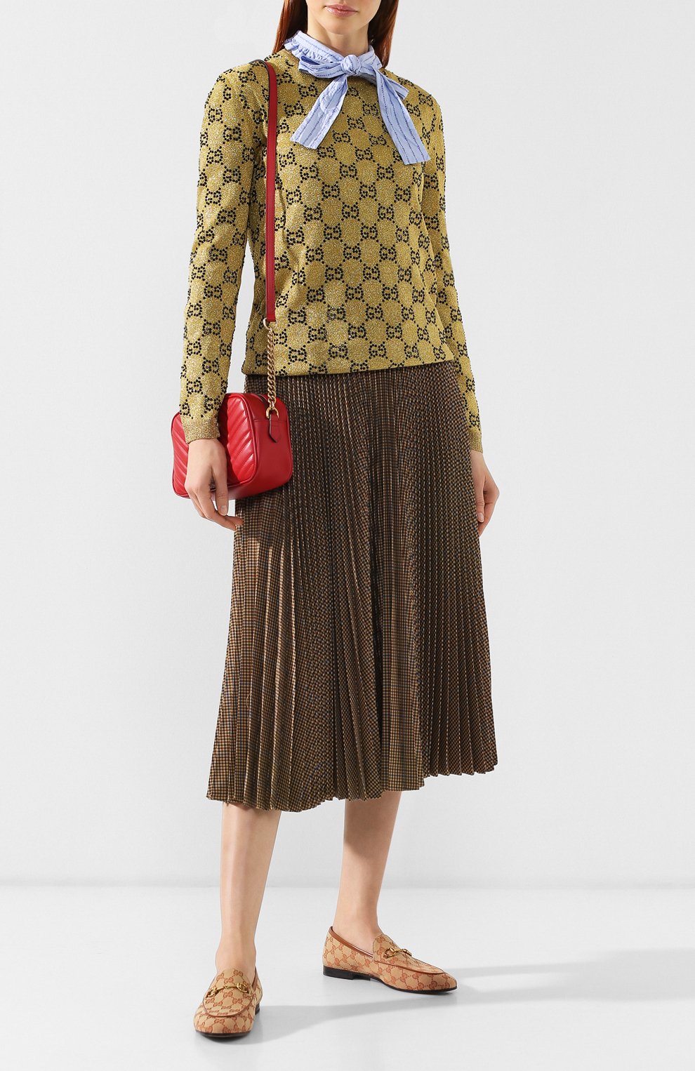 Шерстяной пуловер GUCCI золотого цвета по цене 230400 руб., арт. 555039/XKAHX, фото 2 Шерстяной пуловер GUCCI, арт. 555039/XKAHX, фото 2