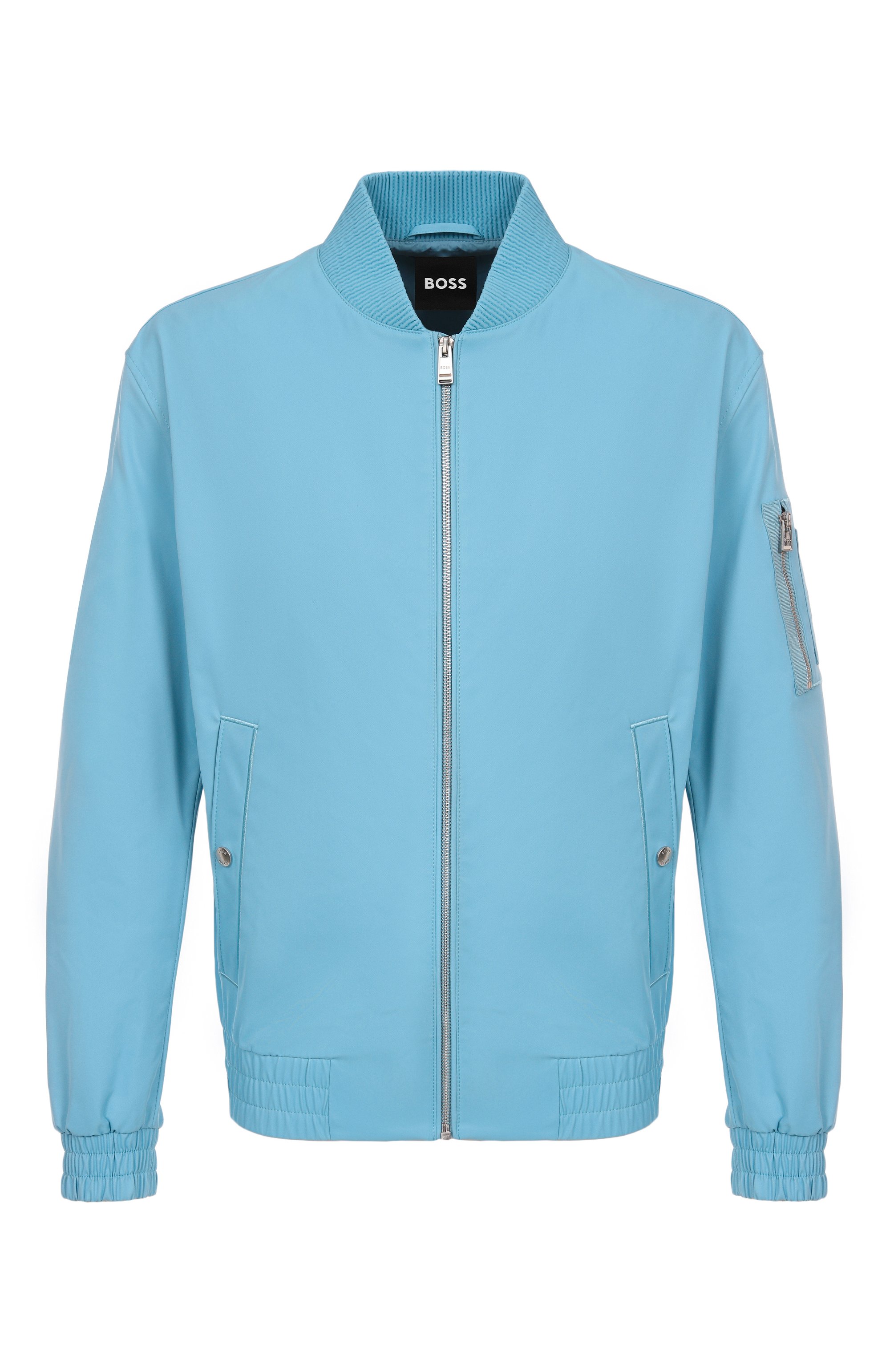 Бомбер BOSS голубого цвета по цене 44950 руб., арт. 50544097, фото 1 Бомбер BOSS, арт. 50544097, фото 1