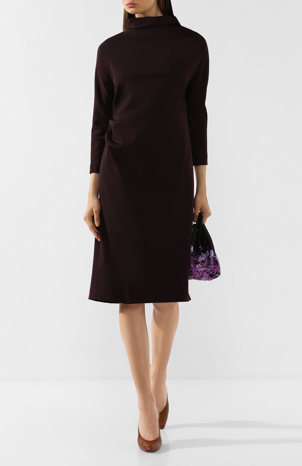 Шерстяное платье DRIES VAN NOTEN фиолетового цвета по цене 142000 руб., арт. 192-11073-8229, фото 2 Шерстяное платье DRIES VAN NOTEN, арт. 192-11073-8229, фото 2