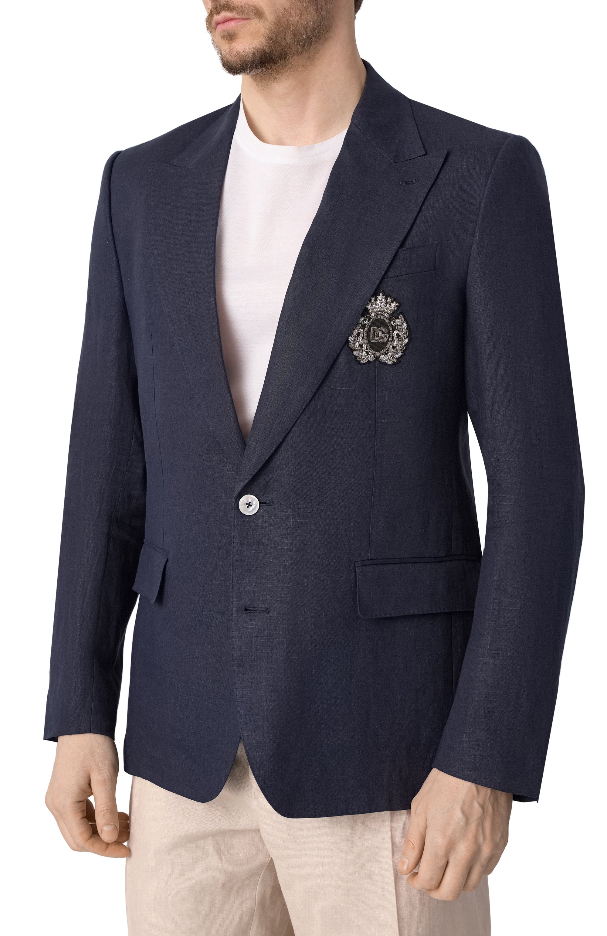 Льняной пиджак DOLCE & GABBANA, арт. G2QS6Z/FU4K6, фото 5