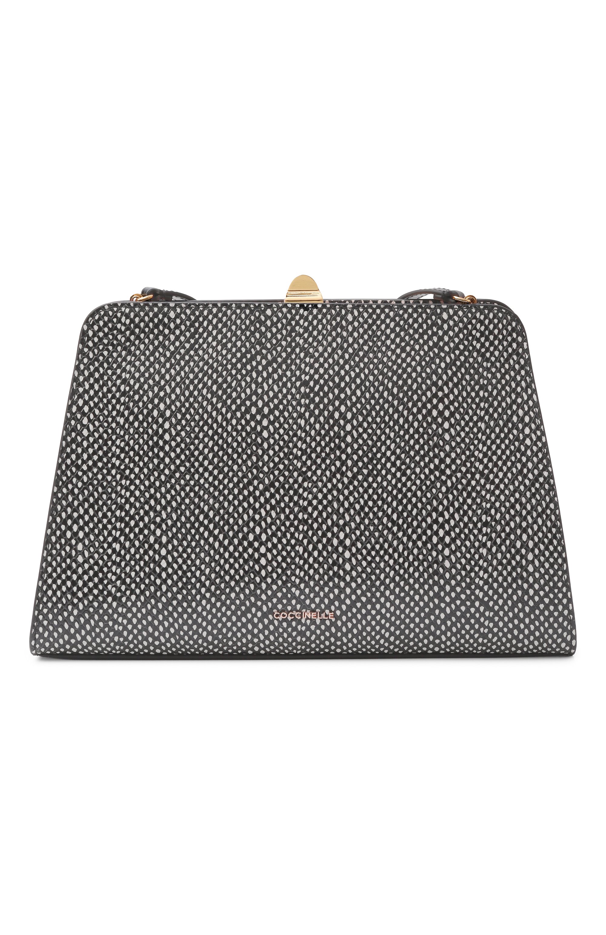 Сумка liv COCCINELLE черно-белого цвета по цене 41475 руб., арт. E1 UR9 12 01 01, фото 1 Сумка liv COCCINELLE, арт. E1 UR9 12 01 01, фото 1