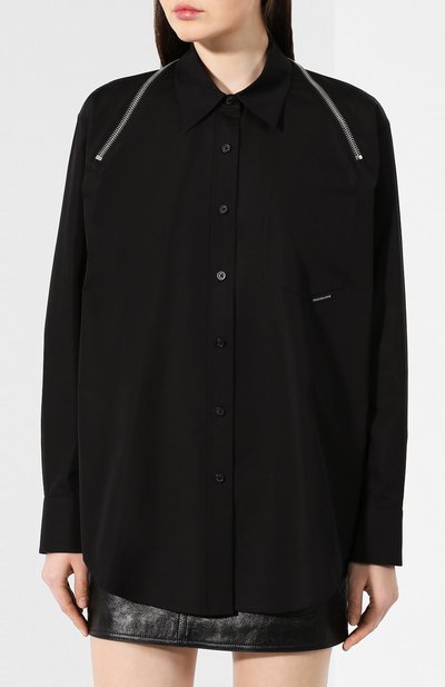 Хлопковая рубашка ALEXANDER WANG черного цвета по цене 48650 руб., арт. 1WC2191263, фото 3 Хлопковая рубашка ALEXANDER WANG, арт. 1WC2191263, фото 3