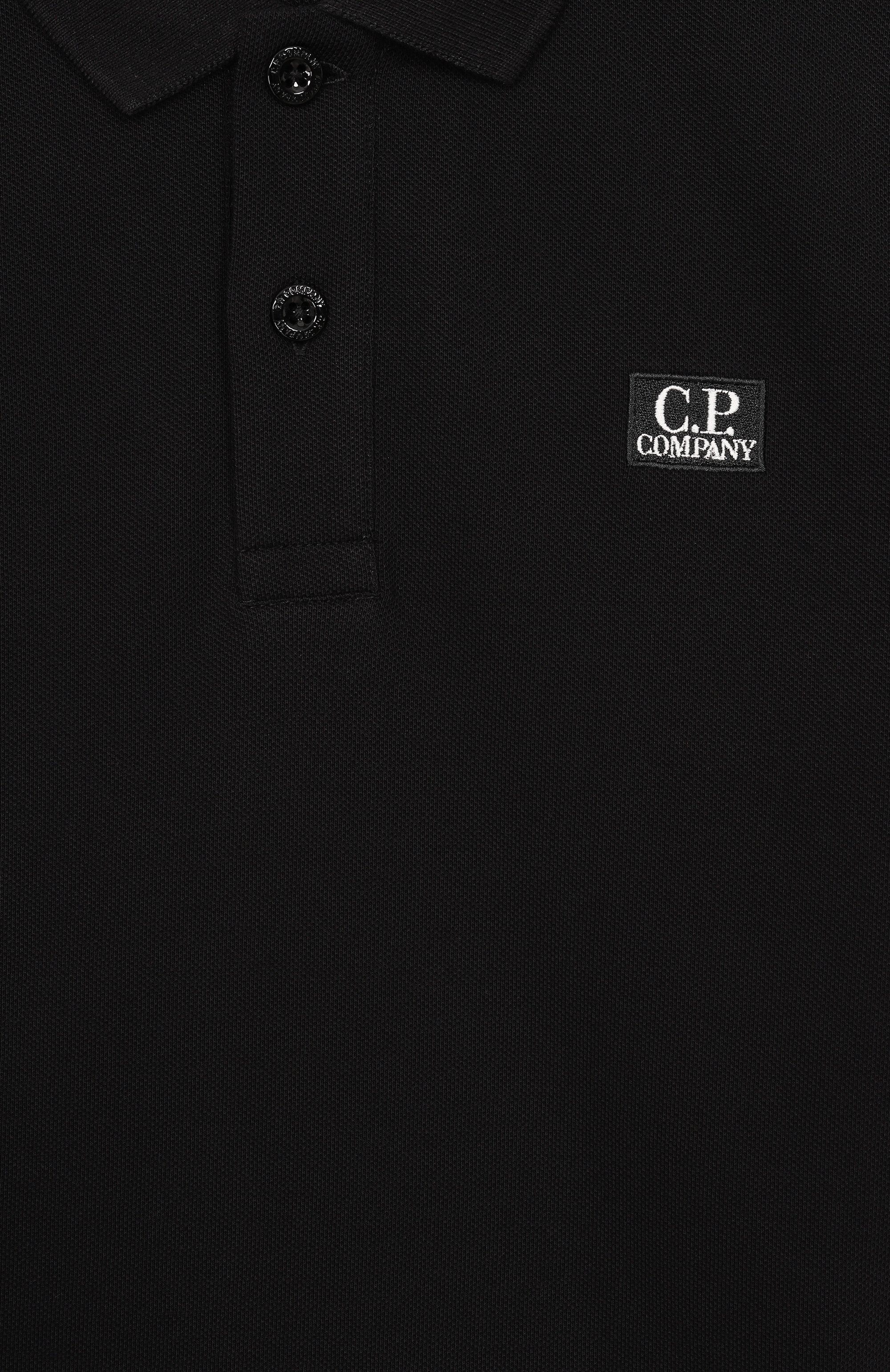 Хлопковое поло C.P. COMPANY черного цвета по цене 10800 руб., арт. C0M000/LFA04, фото 3 Хлопковое поло C.P. COMPANY, арт. C0M000/LFA04, фото 3