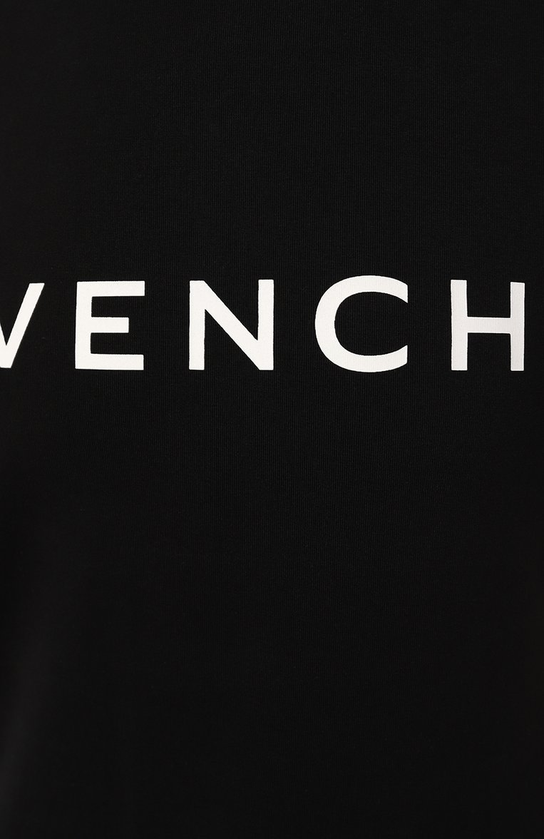 Женская хлопковая футболка GIVENCHY черного цвета, арт. BW70BF3YAC | Фото 5 (Рукава: Короткие; Длина (для топов): Стандартные; Принт: С принтом; Материал сплава: Проставлено; Материал внешний: Хлопок; Женское Кросс-КТ: Футболка-одежда; Драгоценные камни: Проставлено; Стили: Кэжуэл)