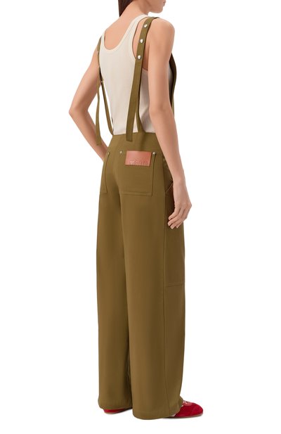 Хлопковый комбинезон MSGM хаки цвета по цене 59800 руб., арт. 4041MDA10/267104, фото 3 Хлопковый комбинезон MSGM, арт. 4041MDA10/267104, фото 3