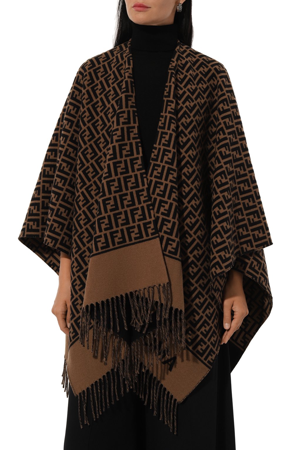 Накидка из шерсти и кашемира FENDI, арт. FXX723 AQCW, фото 3