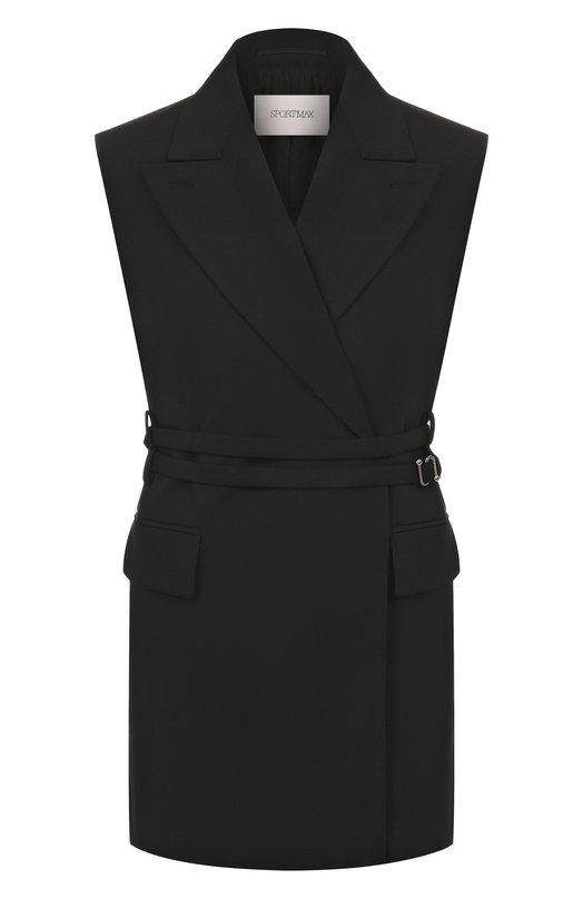 Шерстяной жилет Sportmax CIURMA Чёрный CIURMA