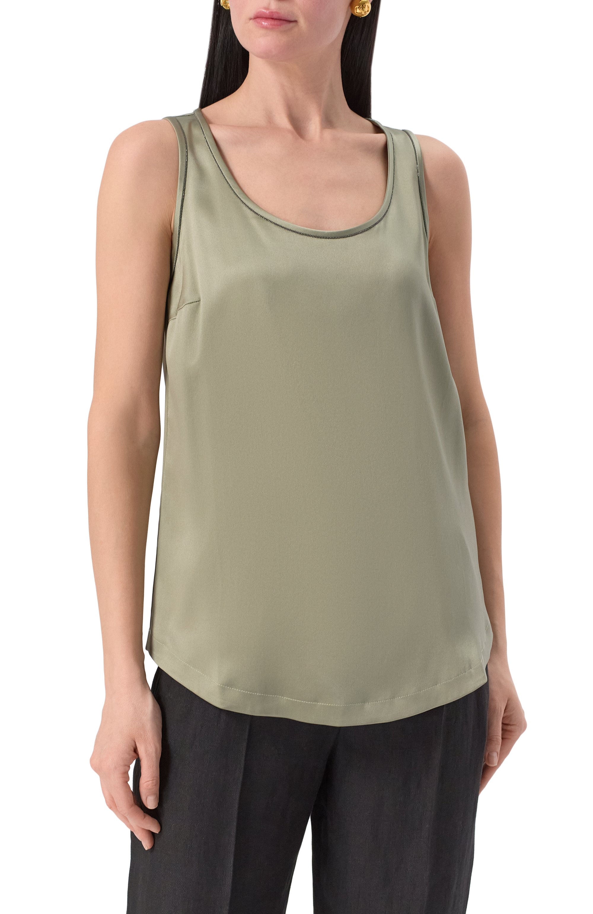 Атласный топ BRUNELLO CUCINELLI, арт. M0C59DE330, фото 3