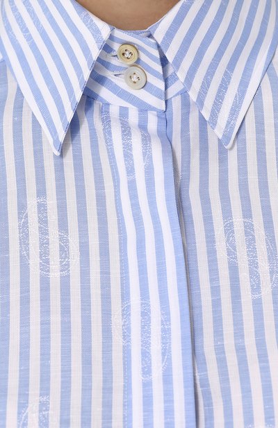 Рубашка из хлопка и льна KITON, арт. D40415H0635001002, фото 5