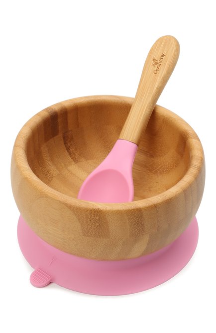 Детского пиала с ложкой AVANCHY розового цвета, арт. PBBL | Фото 1 (Кросс-КТ: Посуда; Материал: Растительное в�олокно)