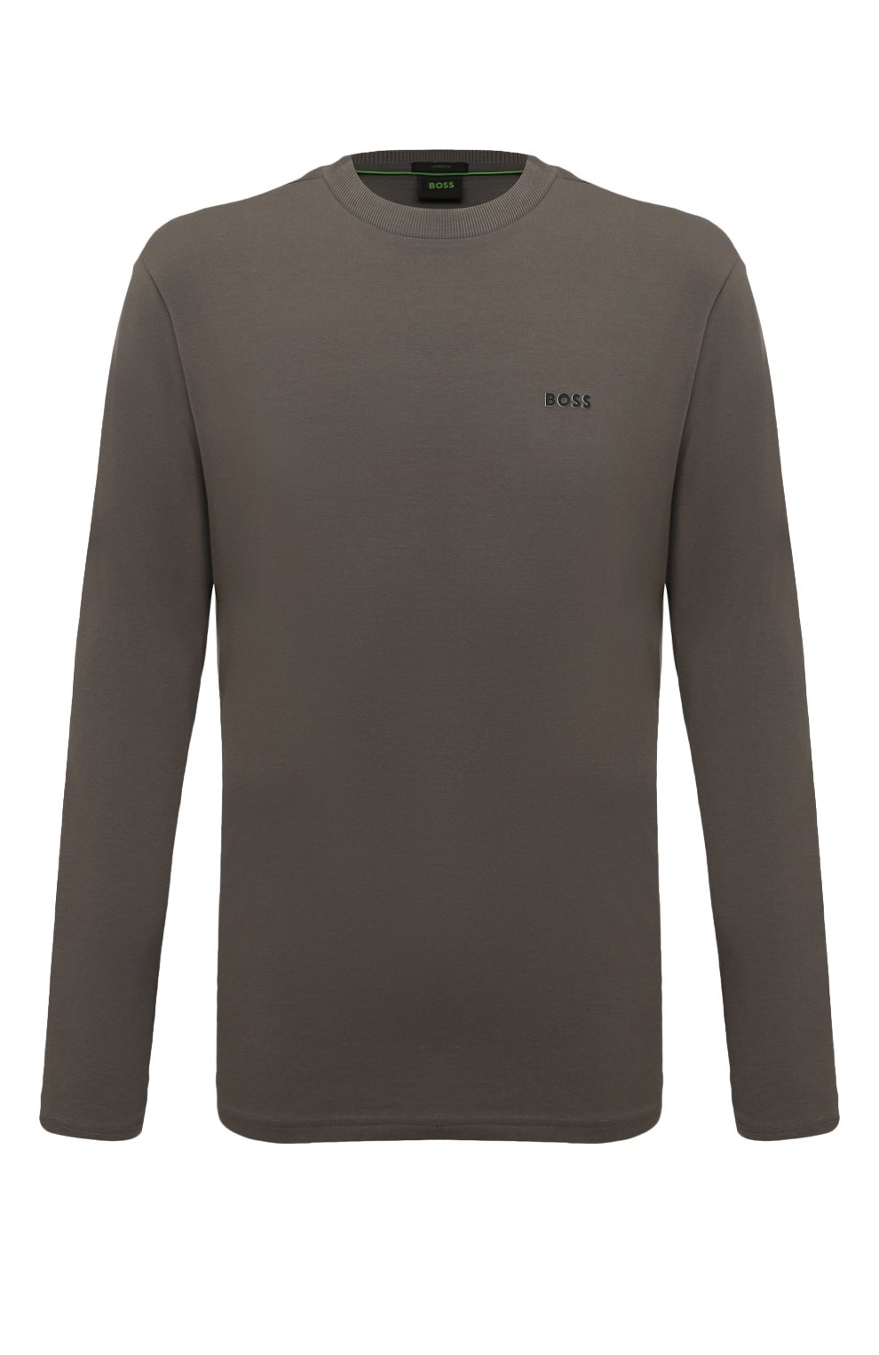 Хлопковый лонгслив BOSS GREEN темно-серого цвета по цене 8995 руб., арт. 50506365, фото 1 Хлопковый лонгслив BOSS GREEN, арт. 50506365, фото 1