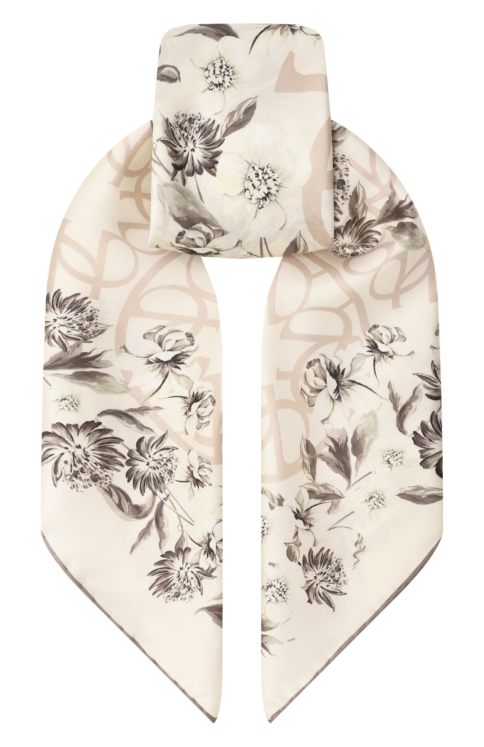 Шелковый платок ELIE SAAB кремового цвета по цене 47350 руб., арт. SE9090SR686, фото 1 Шелковый платок ELIE SAAB, арт. SE9090SR686, фото 1