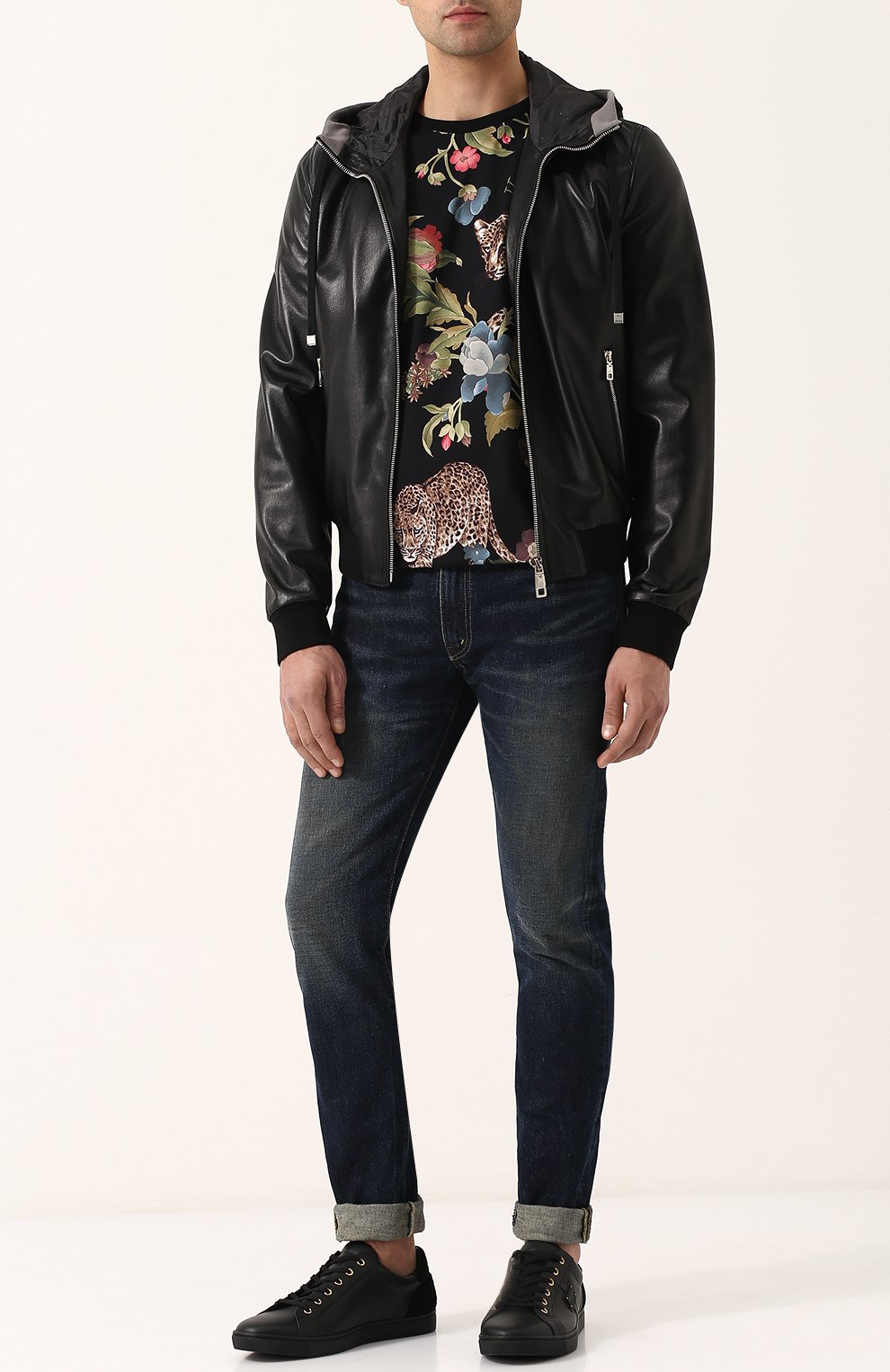 Кожаный бомбер на молнии с капюшоном DOLCE & GABBANA, арт. G9KP0L/FUL89, фото 2