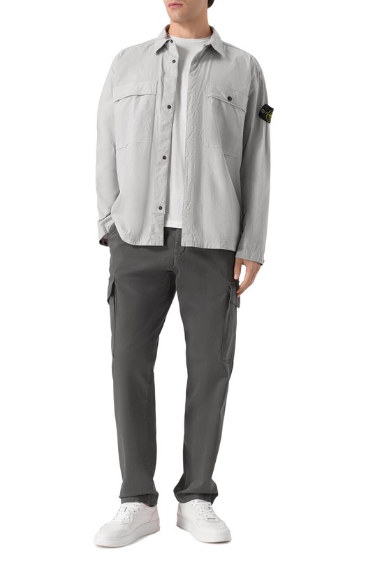 Хлопковая рубашка Stone Island K1S151200015-S0003 Серый  K1S151200015-S0003 Фото 2