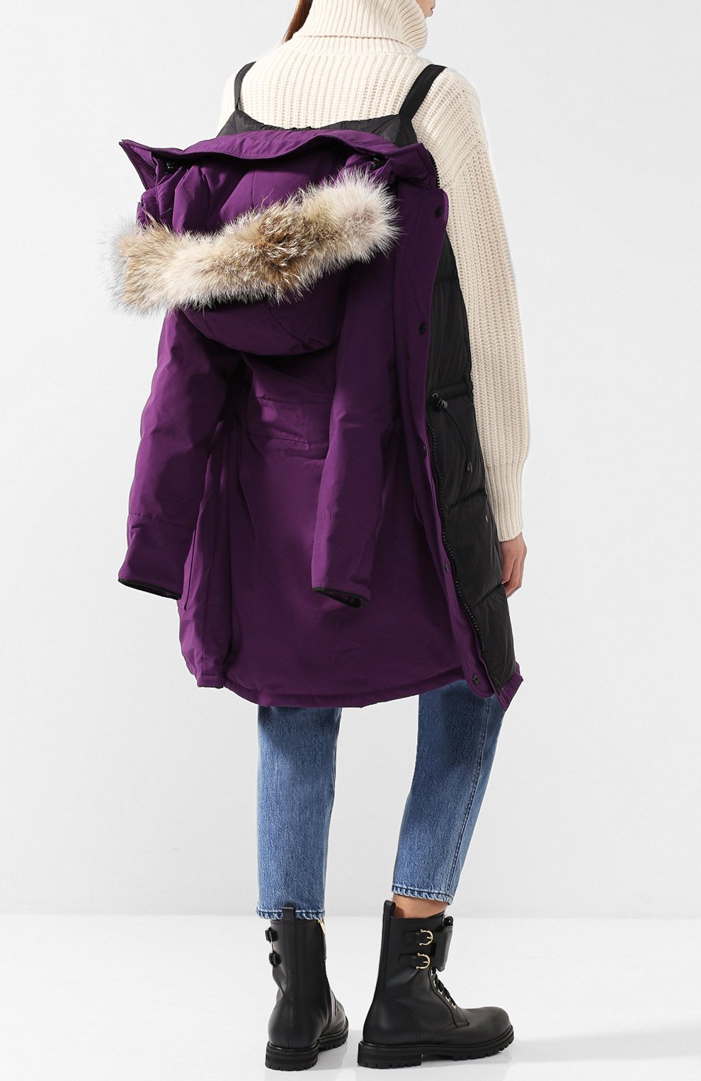 Приталенный пуховик trillium с капюшоном и меховой отделкой CANADA GOOSE, арт. 6550L, фото 6