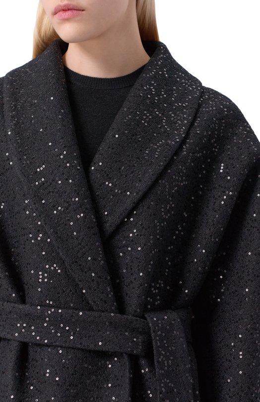 Шерстяное полупальто Seven Lab 225-S-W-00-99-079 Чёрный  225-S-W-00-99-079 Фото 5