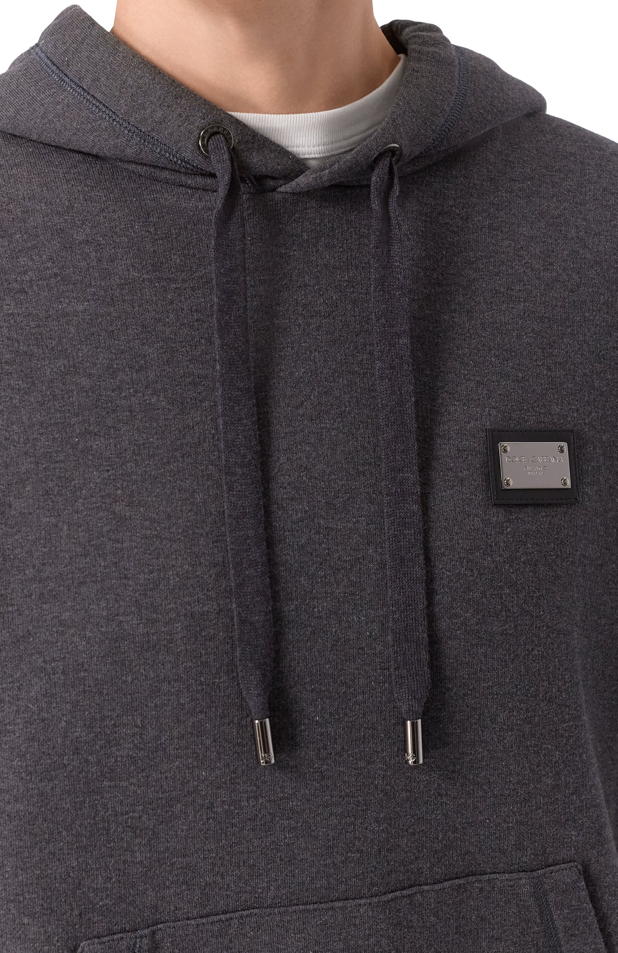Хлопковое худи DOLCE & GABBANA темно-серого цвета по цене 77750 руб., арт. G9ZU0T/G7P1C, фото 5 Хлопковое худи DOLCE & GABBANA, арт. G9ZU0T/G7P1C, фото 5