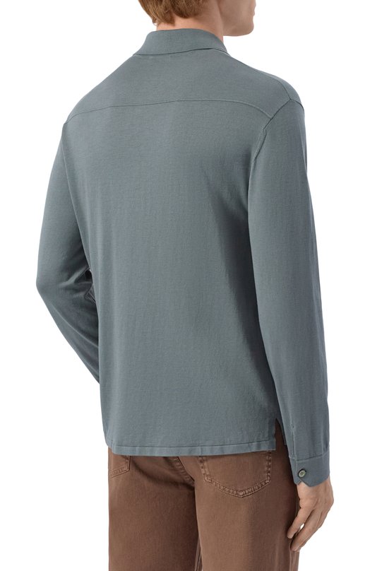 Рубашка из шелка и хлопка 12 STOREEZ 136302 Зелёный  136302 Фото 4