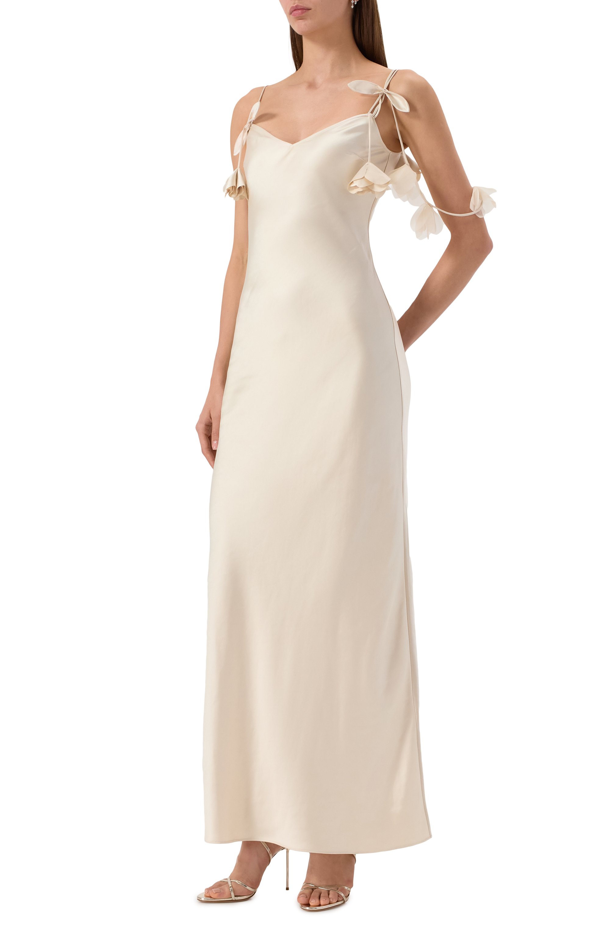 Атласное платье SELF-PORTRAIT, арт. SS25255XCH, фото 3