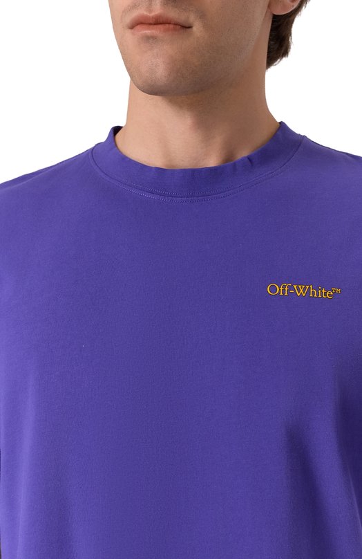 Хлопковая футболка Off-White 0MAA120S25JER00D Фиолетовый  0MAA120S25JER00D Фото 5