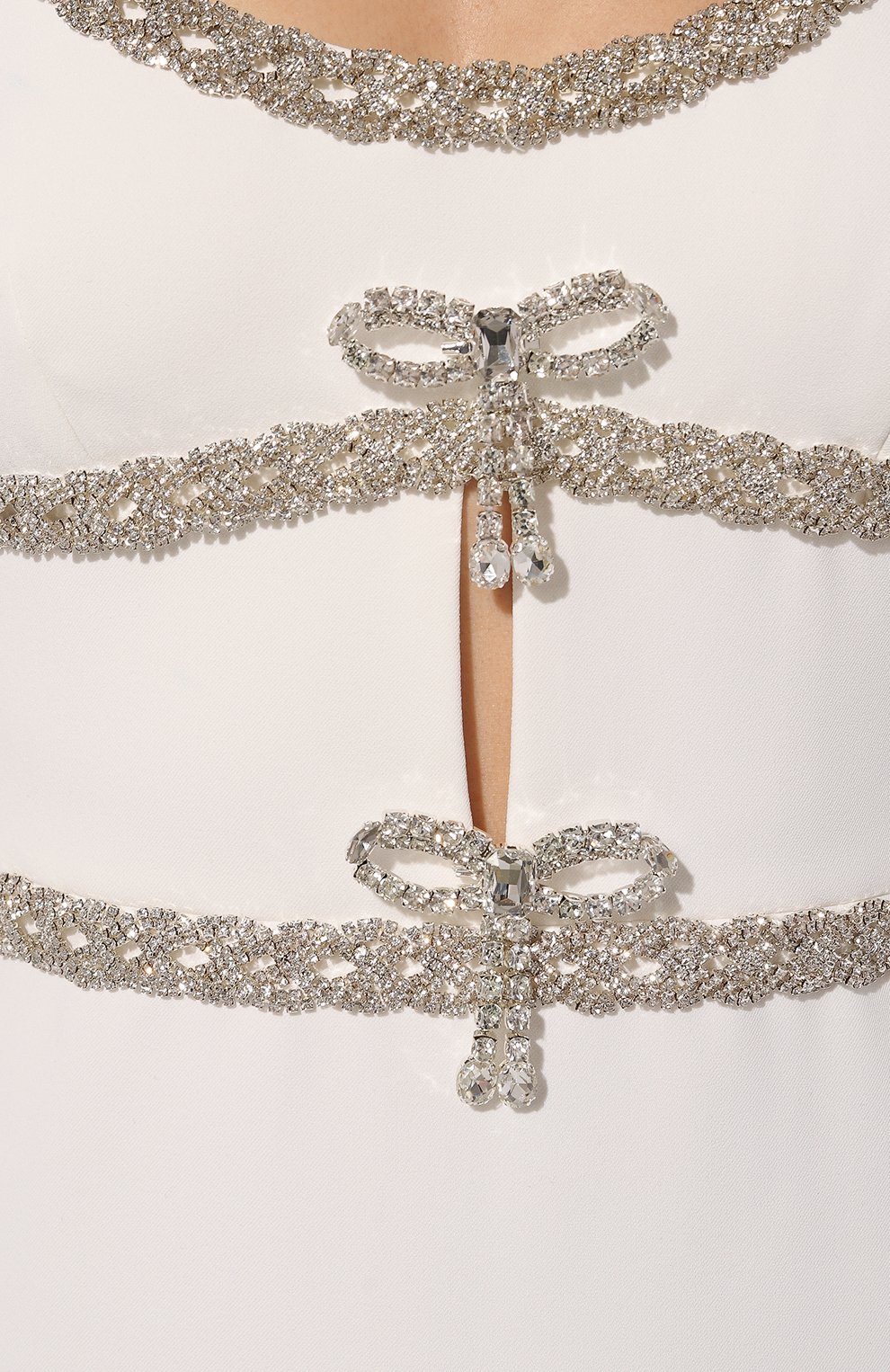 Платье с отделкой стразами SELF-PORTRAIT, арт. PF24-161M-W, фото 5