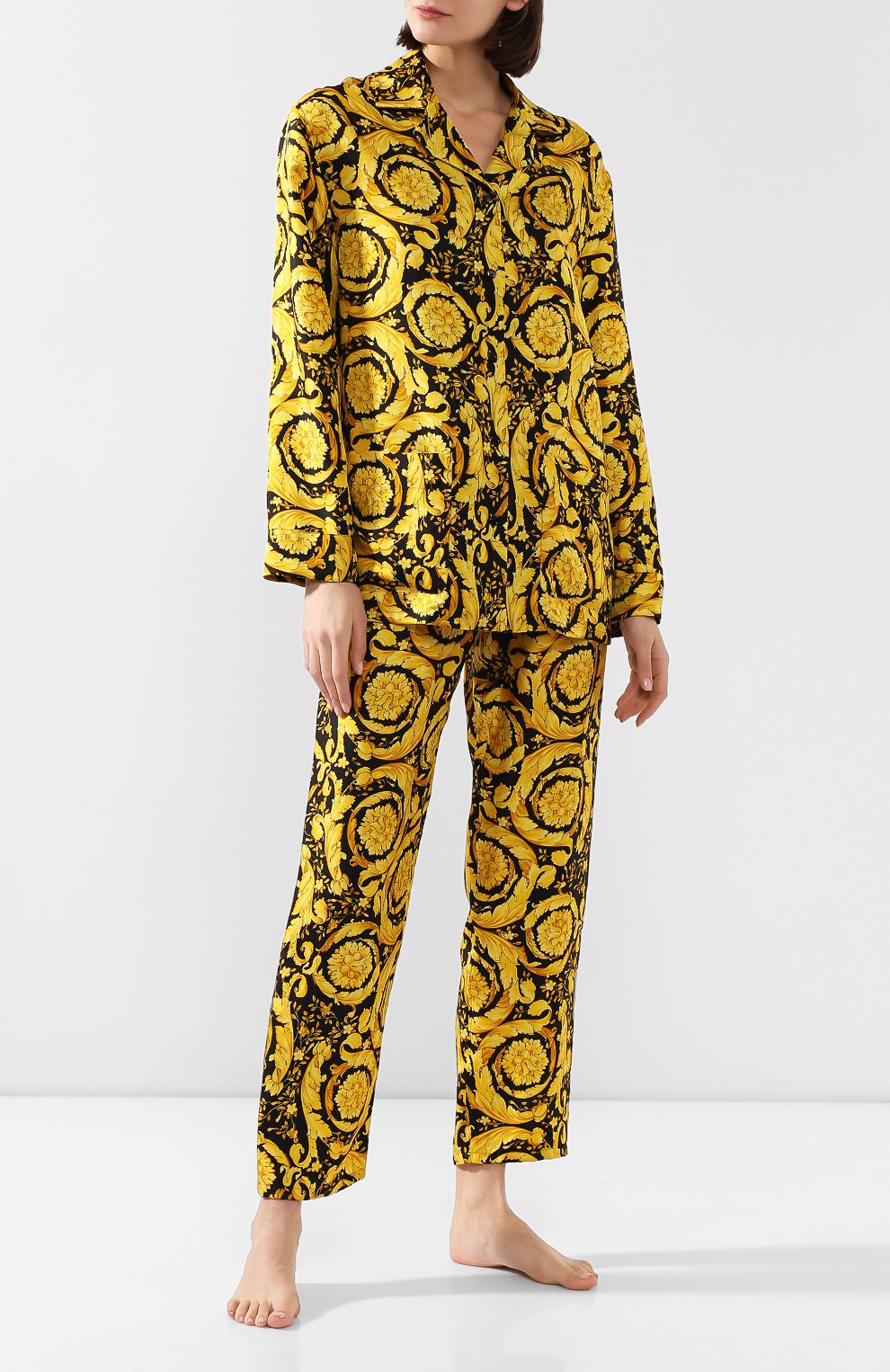 Шелковая рубашка VERSACE разноцветного цвета по цене 114000 руб., арт. AUD05056/A232999, фото 2 Шелковая рубашка VERSACE, арт. AUD05056/A232999, фото 2