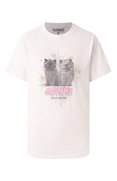 Женская хлопковая футболка GANNI, арт. T4060