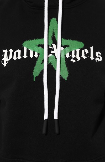 Хлопковое худи PALM ANGELS черного цвета по цене 57350 руб., арт. PWBB022C99FLE0031055, фото 5 Хлопковое худи PALM ANGELS, арт. PWBB022C99FLE0031055, фото 5
