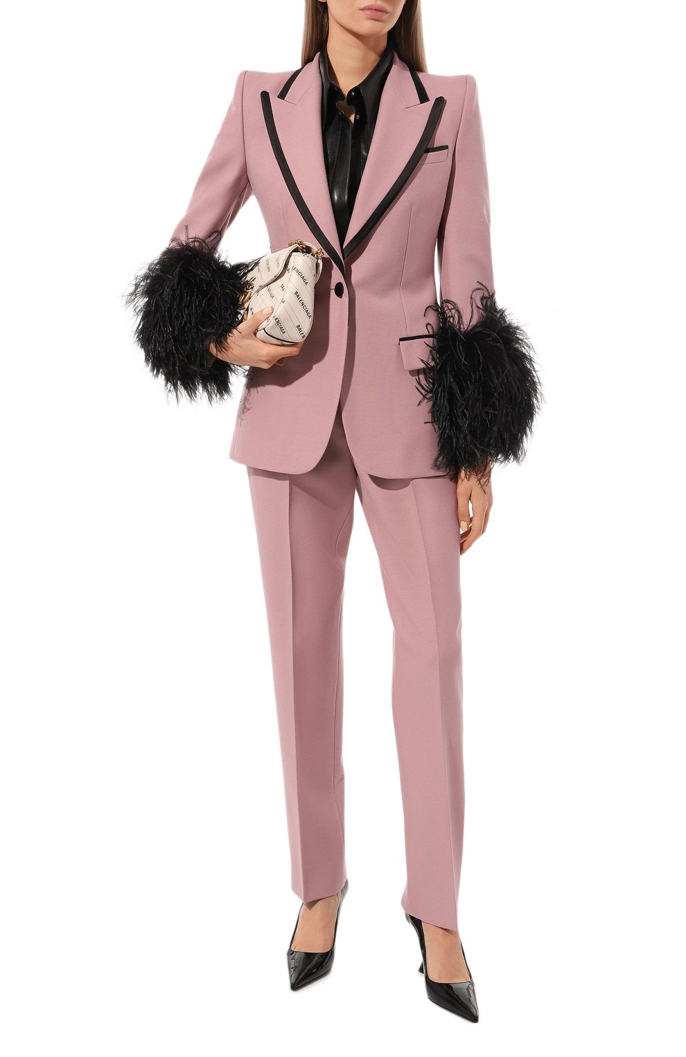 Шерстяной жакет с отделкой перьями GUCCI, арт. 681113 Z8AVY, фото 2