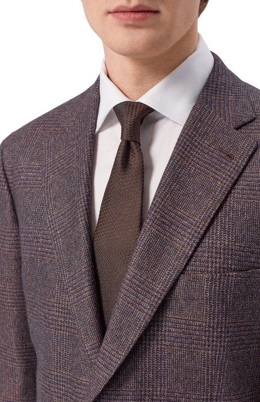 Шелковый галстук Canali 18/HJ04542 Коричневый  18/HJ04542 Фото 2