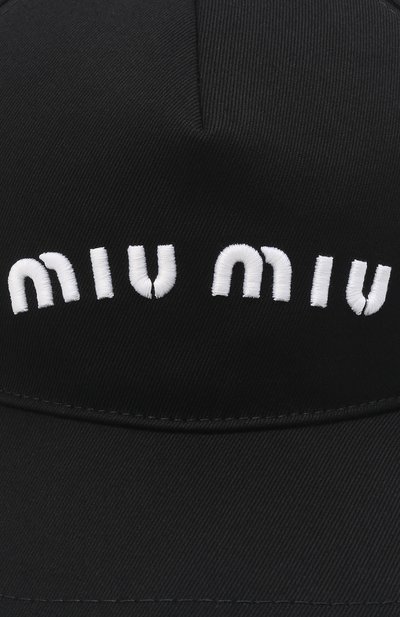 Хлопковая бейсболка MIU MIU, арт. 5HC179-2DOQ-F0967, фото 4