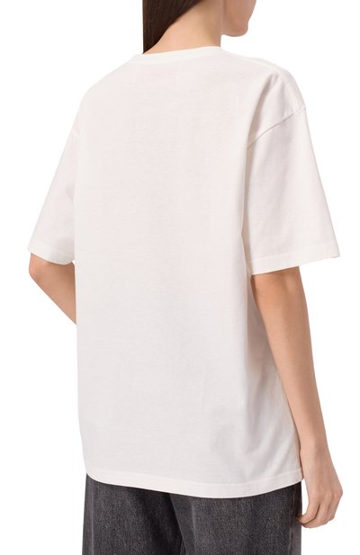 Хлопковая футболка VALENTINO белого цвета по цене 79950 руб., арт. 6B3MG24Q/95W, фото 4 Хлопковая футболка VALENTINO, арт. 6B3MG24Q/95W, фото 4