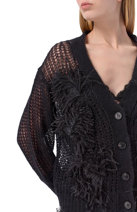 Шерстяной кардиган The Attico 260WCD00011/KMX002FS Чёрный  260WCD00011/KMX002FS Фото 5