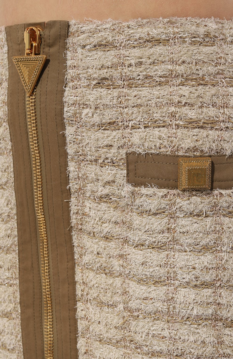Юбка BALMAIN бежевого цвета по цене 162500 руб., арт. AF1LB012KD77, фото 5 Юбка BALMAIN, арт. AF1LB012KD77, фото 5