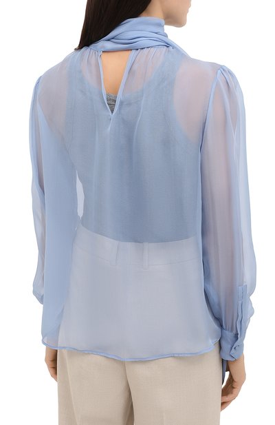 Шелковая блузка SAINT LAURENT, арт. 641200/Y065W, фото 5