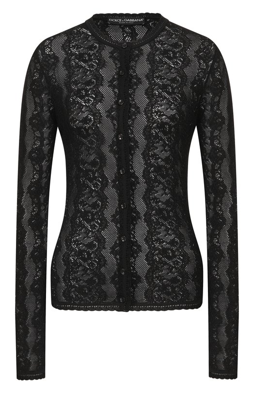 Кардиган из шелка и вискозы Dolce & Gabbana FXVD1T/JBS0A Чёрный FXVD1T/JBS0A